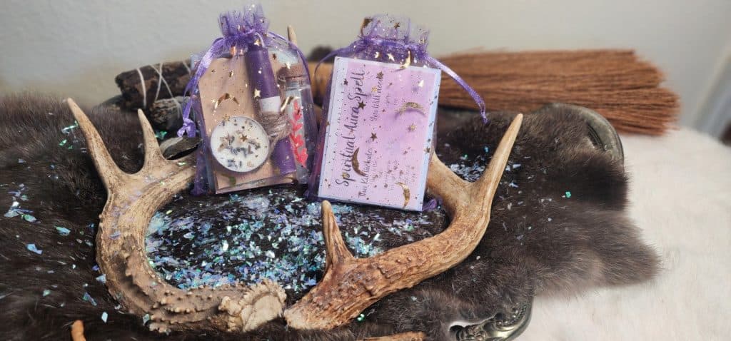 spiritual aura spell kit front and back