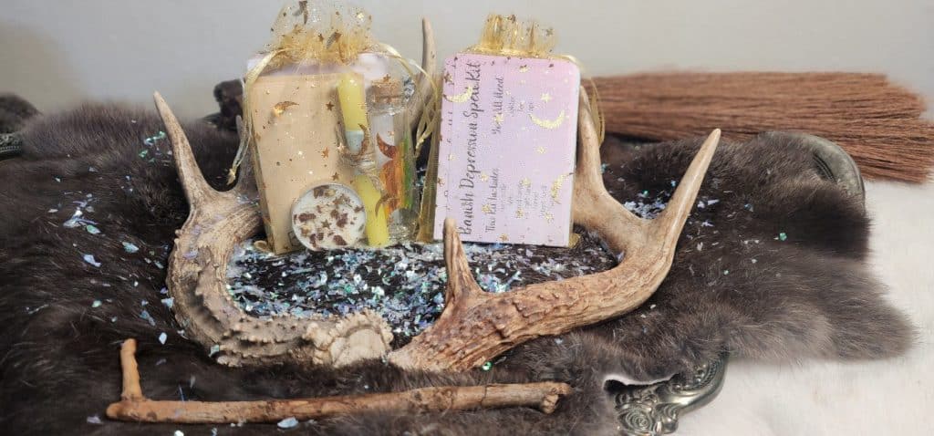 banish depression spell kit front and back
